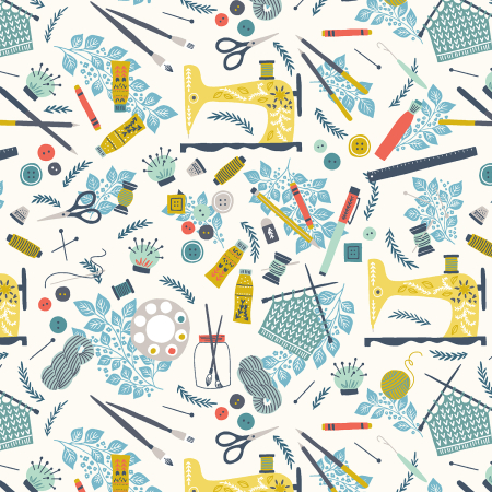 YX101-PY3 Sunday Afternoon - Crafting For Life - Pastel Yellow Fabric
