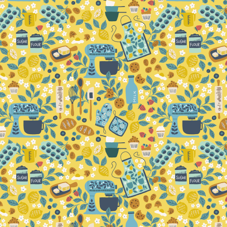YX104-LD3 Sunday Afternoon - Baking Frenzy - Lemon Drops Fabric