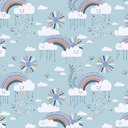 RJ5200-SB3 Sunny Days Ahead - Keep Your Head Up - Serene Blue Fabric