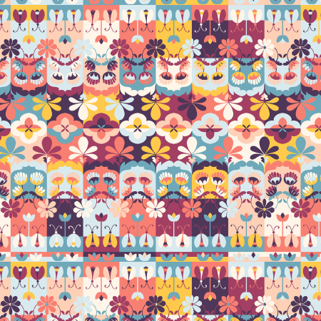 RJ4203-MU3 Swan Paraiso - Wonder Tiles - Multi Fabric