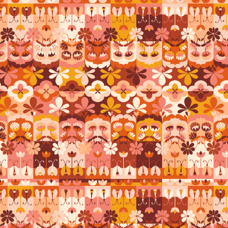 RJ4203-RE2 Swan Paraiso - Wonder Tiles - Retro Fabric