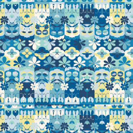 RJ4203-SK1 Swan Paraiso - Wonder Tiles - Sky Fabric