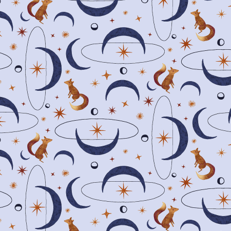 RJ3902-AB1 Tails From Under The Moon - Crescent Tails - Airy Blue Fabric