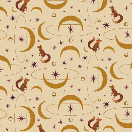 RJ3902-SG3 Tails From Under The Moon - Crescent Tails - Soft Gold Fabric