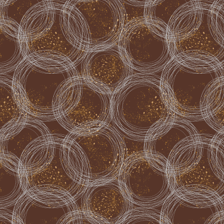 RJ3904-RC3M Tails From Under The Moon - Metallic Circles - Rustic Copper Metallic Fabric