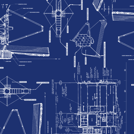 RJ6025-NA1D The Hidden Universe - Satellites Ahead - Navy Digiprint Fabric