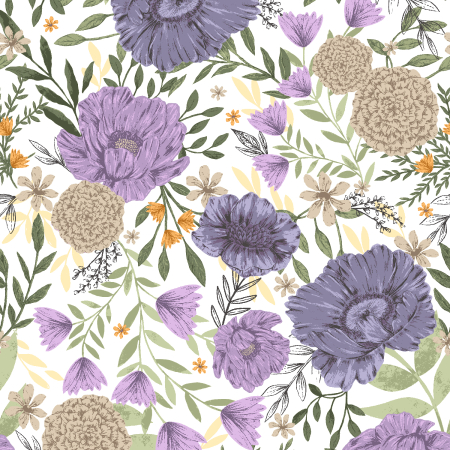 JM300-AM2 Twilight Meadows - Lavish Blooms - Amethyst Fabric