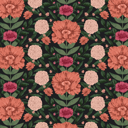 JM301-CE1 Twilight Meadows - Petal Trail - Cerise Fabric