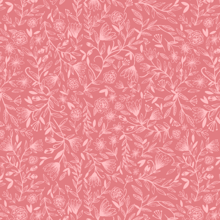 JM303-GU2 Twilight Meadows - Tangled Vines - Guava Fabric