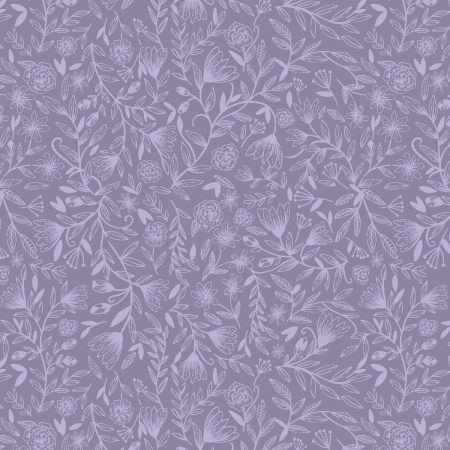 JM303-WP4 Twilight Meadows - Tangled Vines - Wisteria Purple Fabric