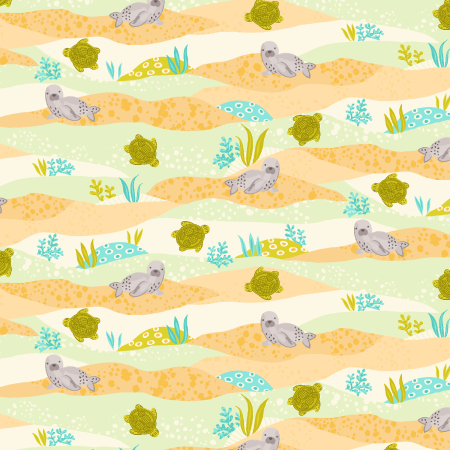 RJ5900-SA1 Wave And Sea - Against The Tide - Sand Fabric