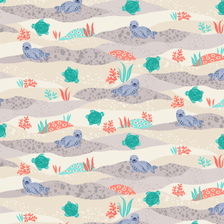 RJ5900-ST3 Wave And Sea - Against The Tide - Stone Fabric