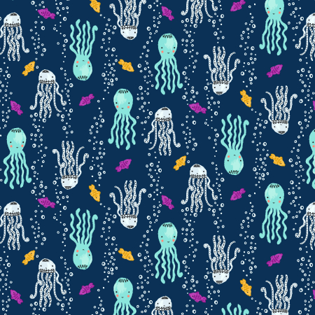 RJ5901-NA2 Wave And Sea - Sea Of Bubbles - Navy Fabric