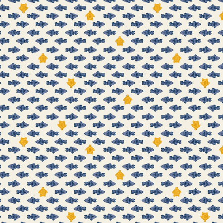 RJ5903-BF2 Wave And Sea - Go Your Own Way - Blue Fish Fabric