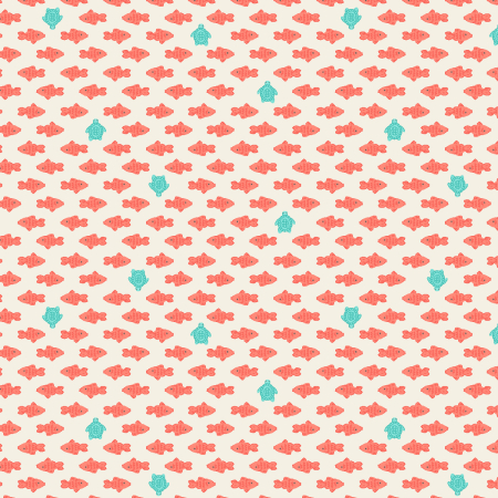 RJ5903-CO3 Wave And Sea - Go Your Own Way - Coral Fabric