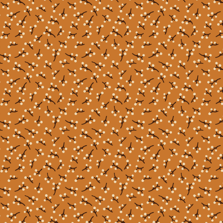 RJ3701-TA1 Whimsical Fleur De Joy - Twig Toss - Tangerine Fabric