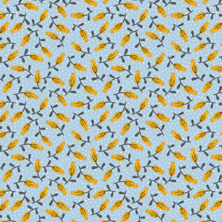 RJ3702-SK1 Whimsical Fleur De Joy - Petite Tulips - Sky Fabric