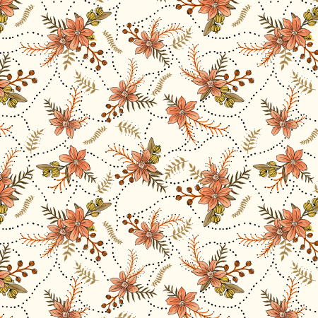 RJ3703-SC3 Whimsical Fleur De Joy - Avril Blooms - Sunmer Coral Fabric