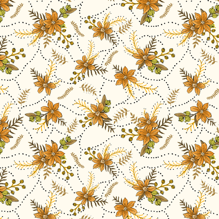 RJ3703-TA1 Whimsical Fleur De Joy - Avril Blooms - Tangerine Fabric