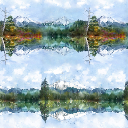 TM100-CM1D Wild And Wonderful - A Lovely Day - Cool Morning Digiprint Fabric