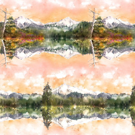 TM100-SU2D Wild And Wonderful - A Lovely Day - Sunset Digiprint Fabric