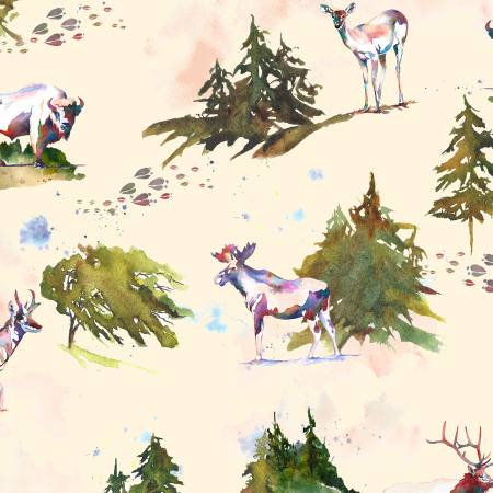 TM101-HS2D Wild And Wonderful - Wherever I May Roam - Hot Spring Digiprint Fabric