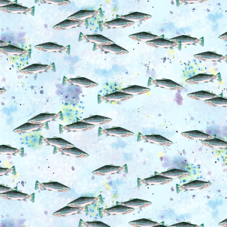 TM102-RI1D Wild And Wonderful - Cool Water - River Digiprint Fabric