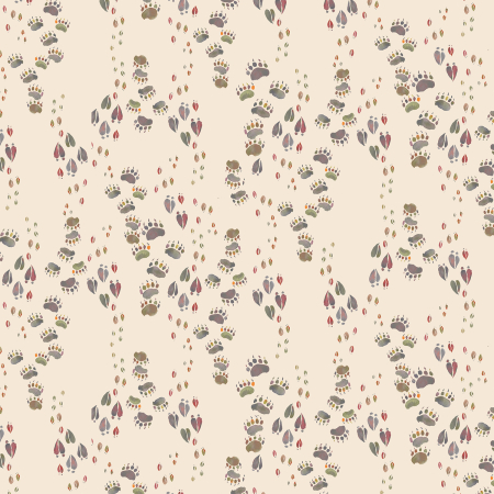 TM104-BE2D Wild And Wonderful - Shuffle Your Feet - Beige Digiprint Fabric