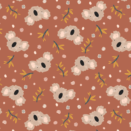 RJ4100-CL2 Wild Ones - Koala Dance - Clay Fabric