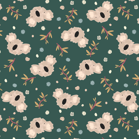 RJ4100-LG3 Wild Ones - Koala Dance - Leafy Green Fabric