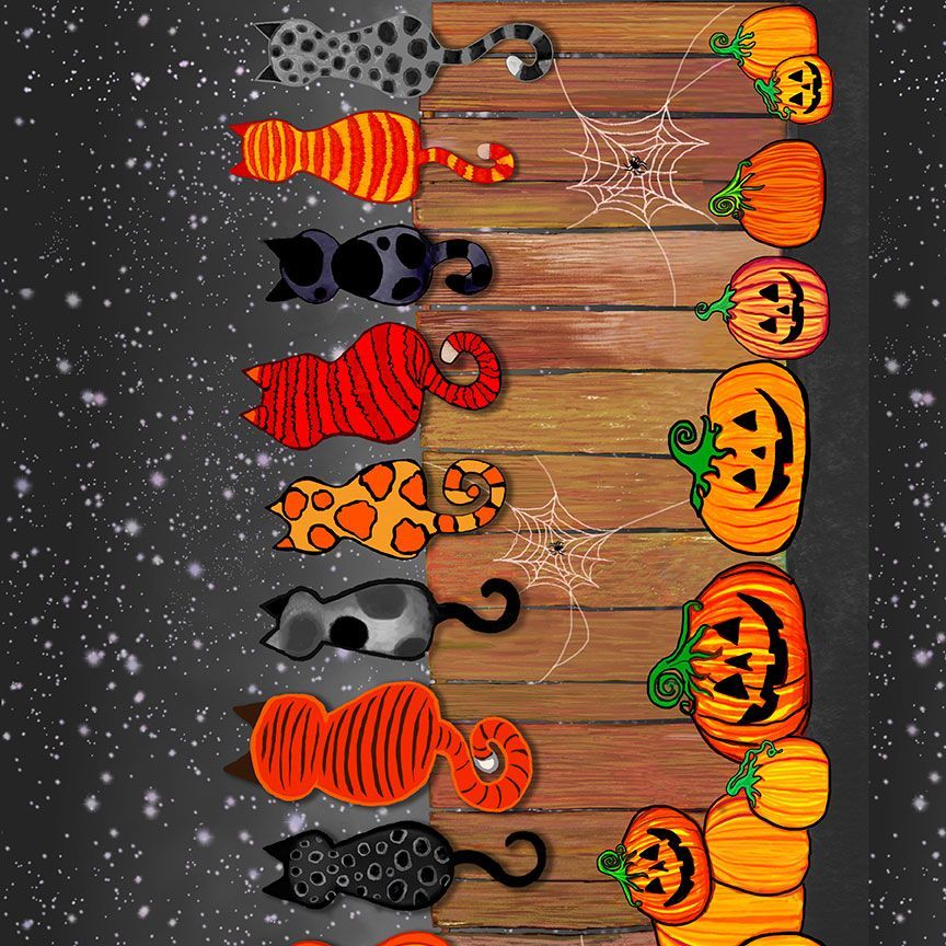 SPOOKY CATS ON FENCE