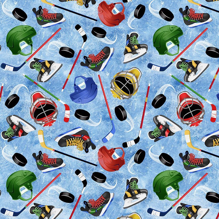 TOSSED HOCKEY EQUIPMENT