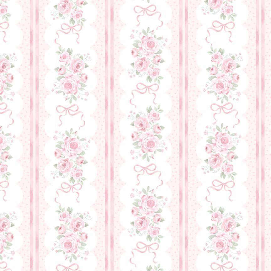 RIBBON FLORAL 11" STRIPES