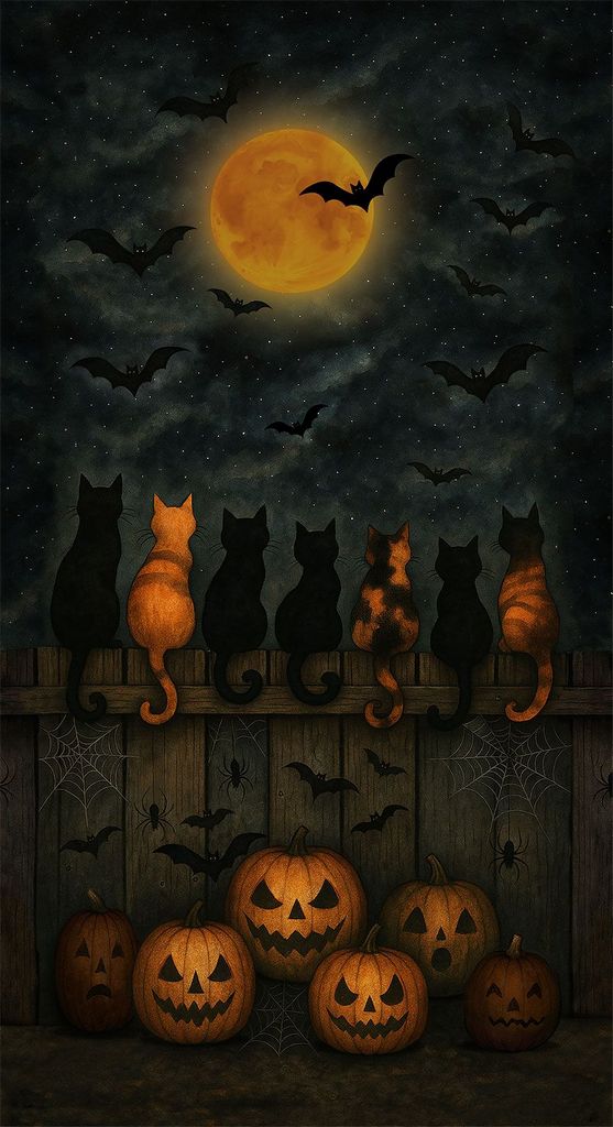 SCAREDY FENCE CATS PANEL 24"