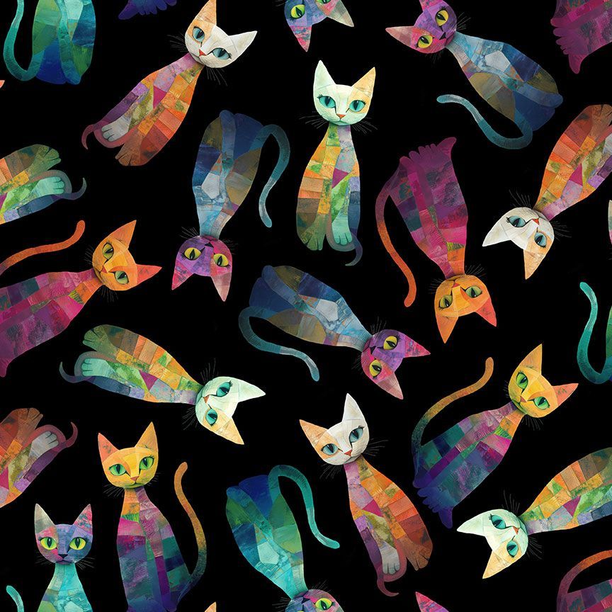 TOSSED QUILT CATS