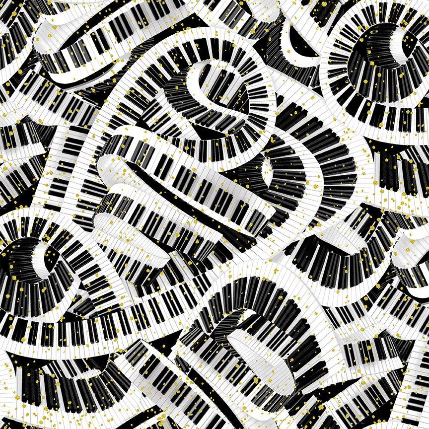 SWIRL PIANO KEYBOARD METALLIC