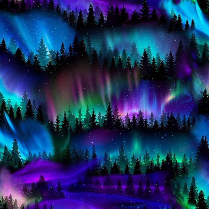 TREES & AURORA BOREALIS