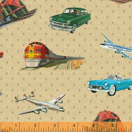 35355-2 quilting fabric from the Planes, Trains and Automobiles collection by Windham Fabrics